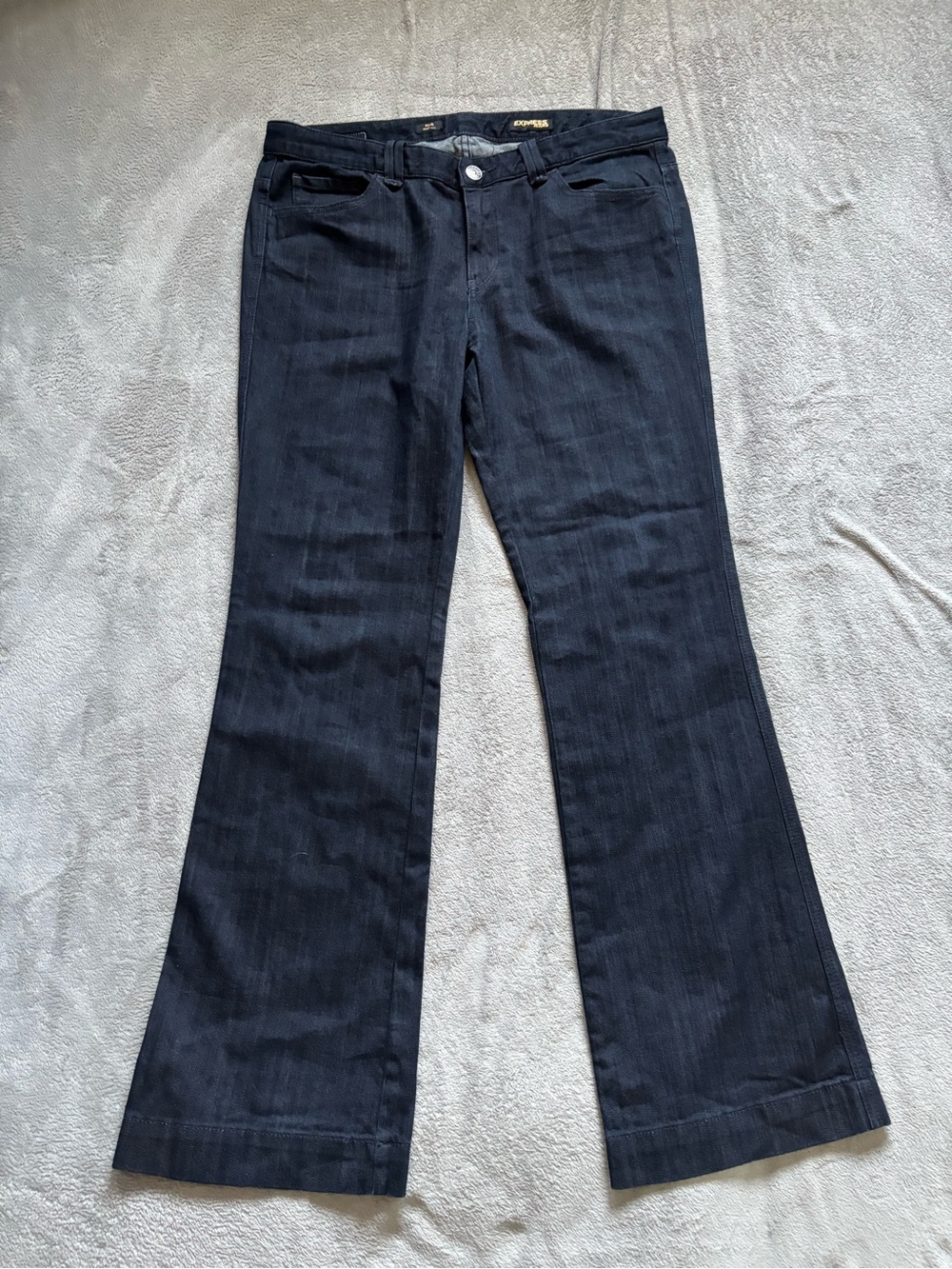 Vintage EXPRESS MIA Y2k Studded BOOT LEG  Jeans Women’s Size 12 Dark Wash Flare